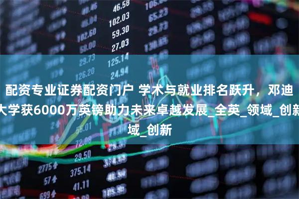 配资专业证券配资门户 学术与就业排名跃升，邓迪大学获6000万英镑助力未来卓越发展_全英_领域_创新